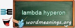 WordMeaning blackboard for lambda hyperon